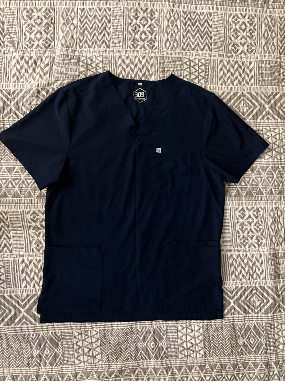 Navy Blue Men’s Scrub Top